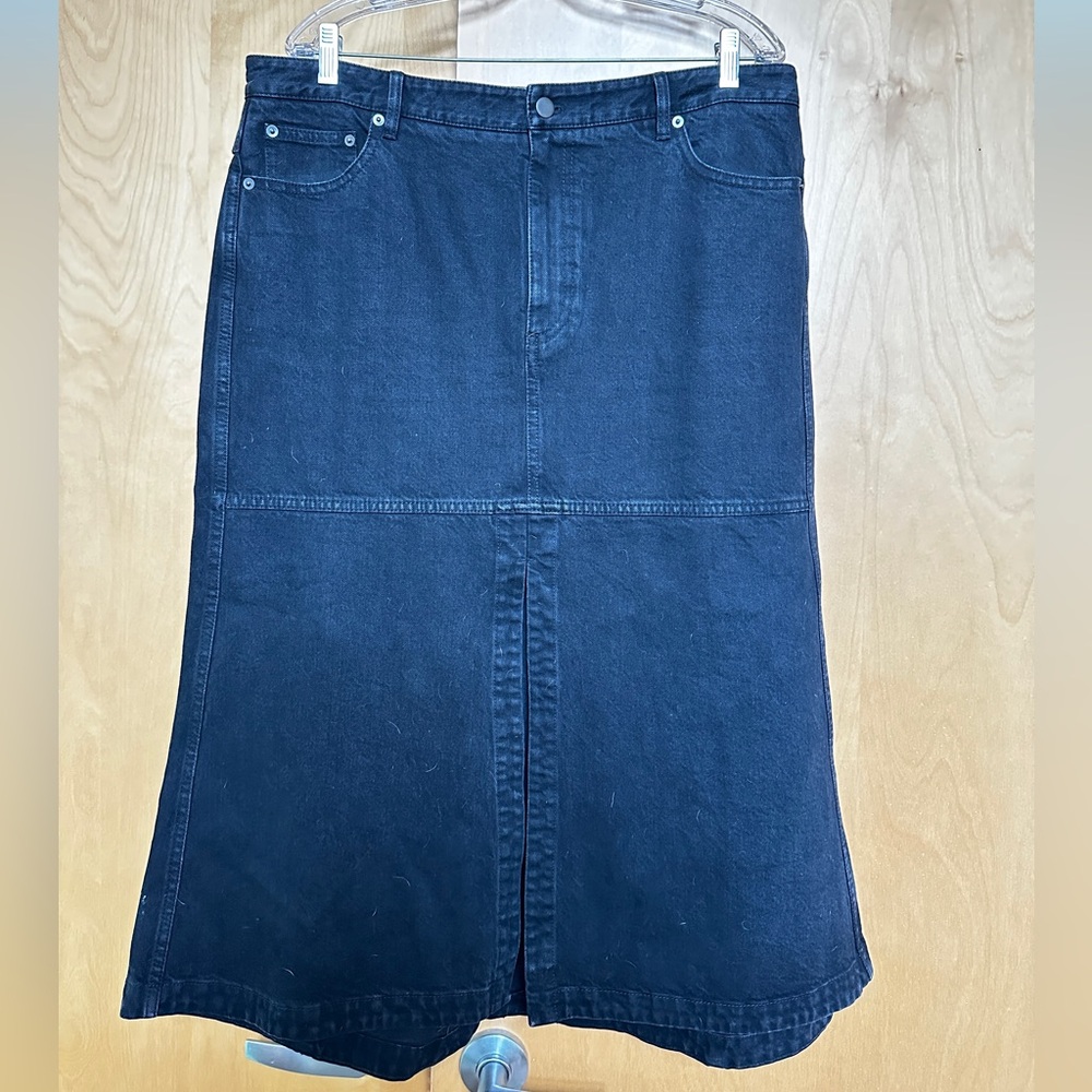 Tibi washed black Denim Skirt